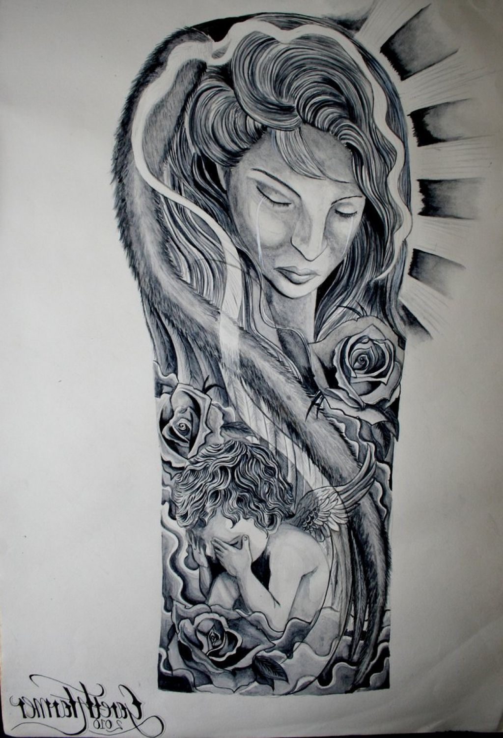 Religious Half Sleeve Tattoo Drawings Tattoo Ink Design Tats with dimensions 1024 X 1501