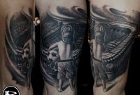 Ricardo Tattoo Wrocaw Pl Tattoo Black And Gray Tattoo Football inside proportions 1099 X 900