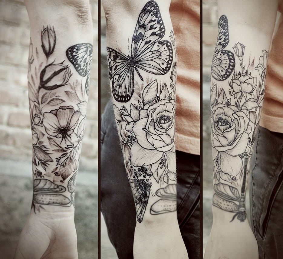 Rose And Butterfly Tattoo Diana Severinenko Design Of with sizing 935 X 856