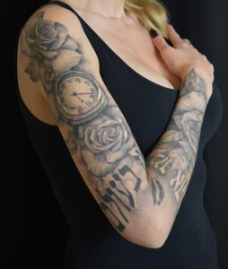 Rose And Compass Sleeve Tattoos Nancy throughout dimensions 3552 X 4192