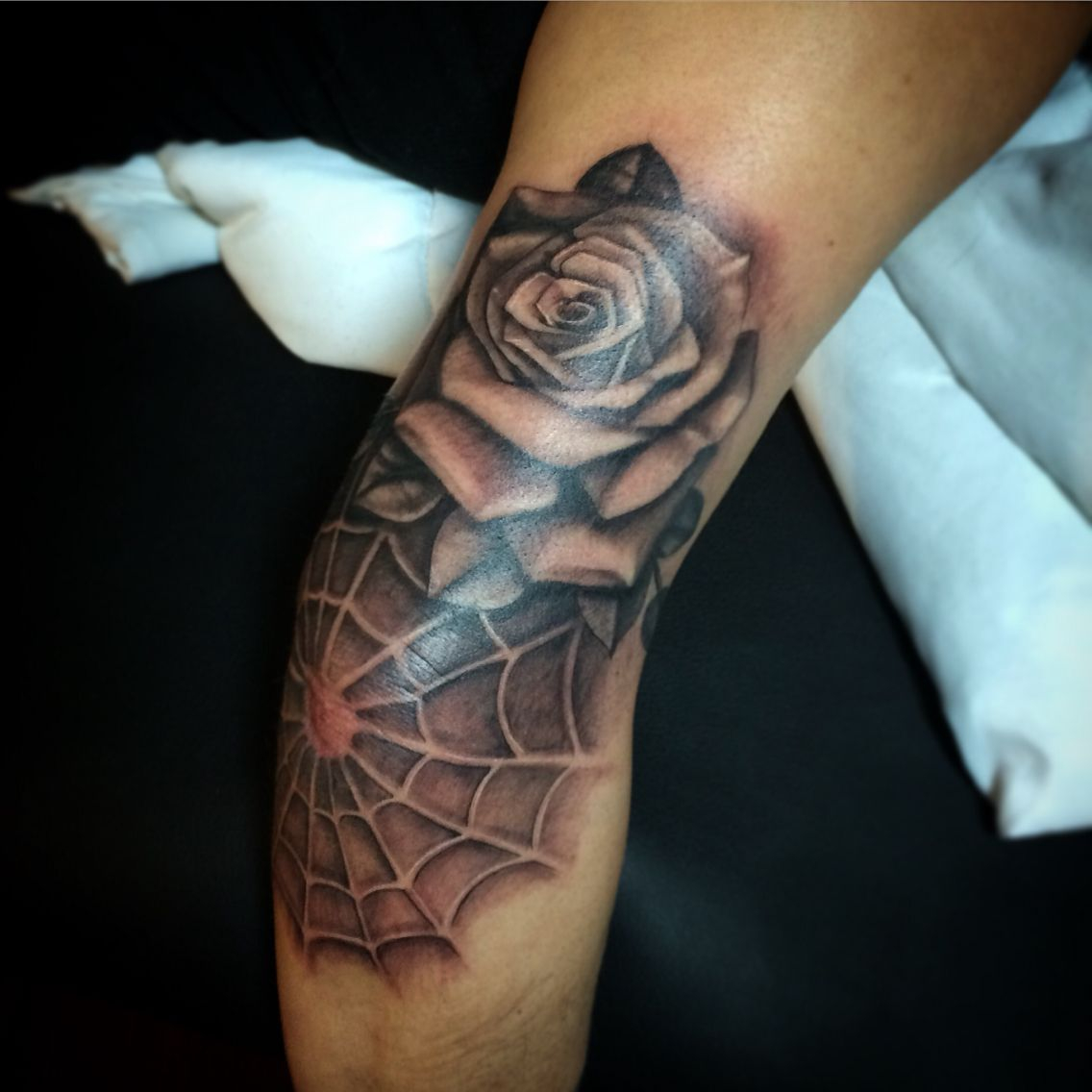 Rose And Spider Web Tattoo Oscar Moreno Tattoos Spooksink throughout size 1136 X 1136