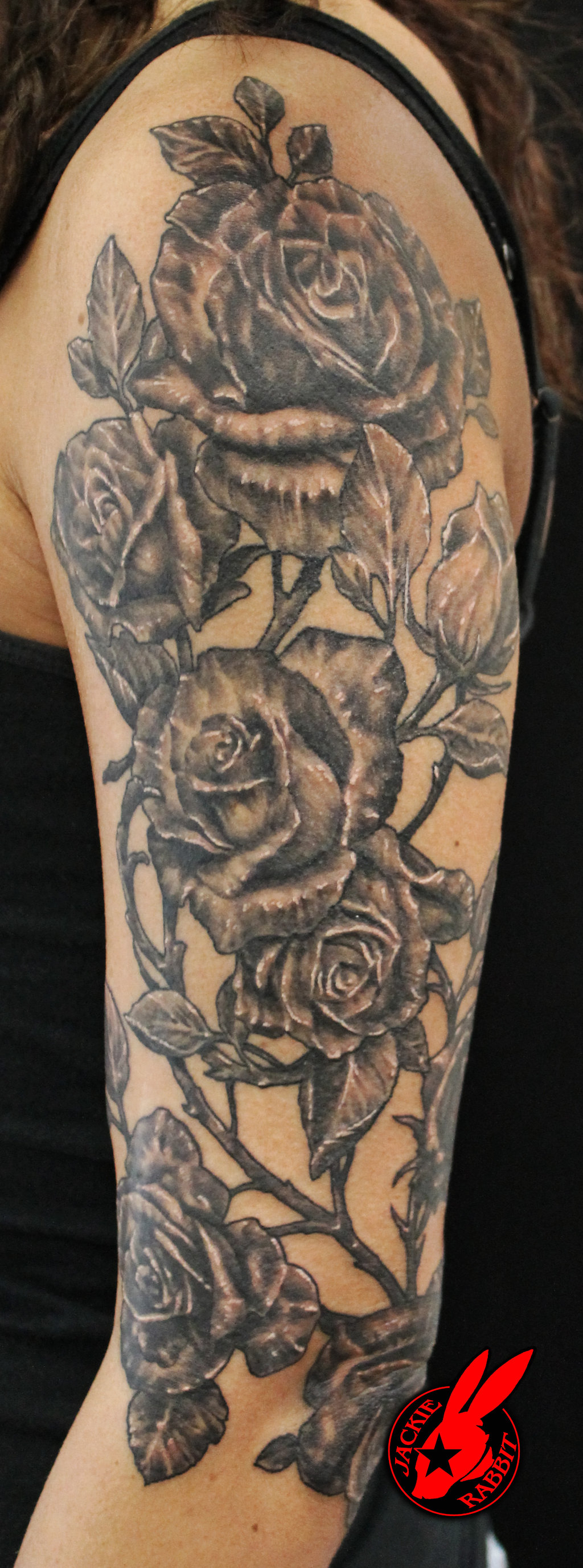 Rose Sleeve Tattoo Jackie Rabbit Jackierabbit12 On Deviantart within measurements 1024 X 2751