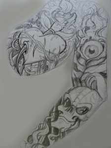 Roughs For Tattoo Sleevepanel Chrisxart On Deviantart intended for sizing 768 X 1024