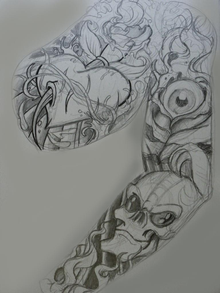 Roughs For Tattoo Sleevepanel Chrisxart On Deviantart intended for sizing 768 X 1024