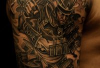 Samurai Tattoos Half Sleeve Samurai And Pagoda Tattoo Tattoo in measurements 2166 X 4073