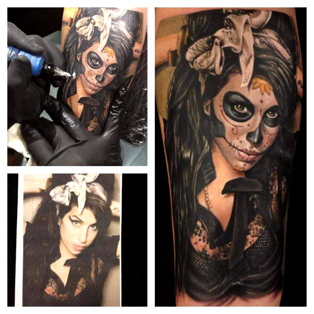 Santa Muerte Amy Winehouse Realistic Tattoo Best Tattoo Ideas Gallery pertaining to size 1000 X 1000