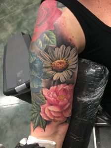 Seth Holmes Tattoo Daisy Peony Hydrangea Rose Floral Sleeve with regard to size 3024 X 4032