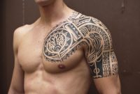 Sexy Men Half Sleeve Tattoos Black Ink Samoan Tribal Half Sleeve throughout dimensions 1055 X 850