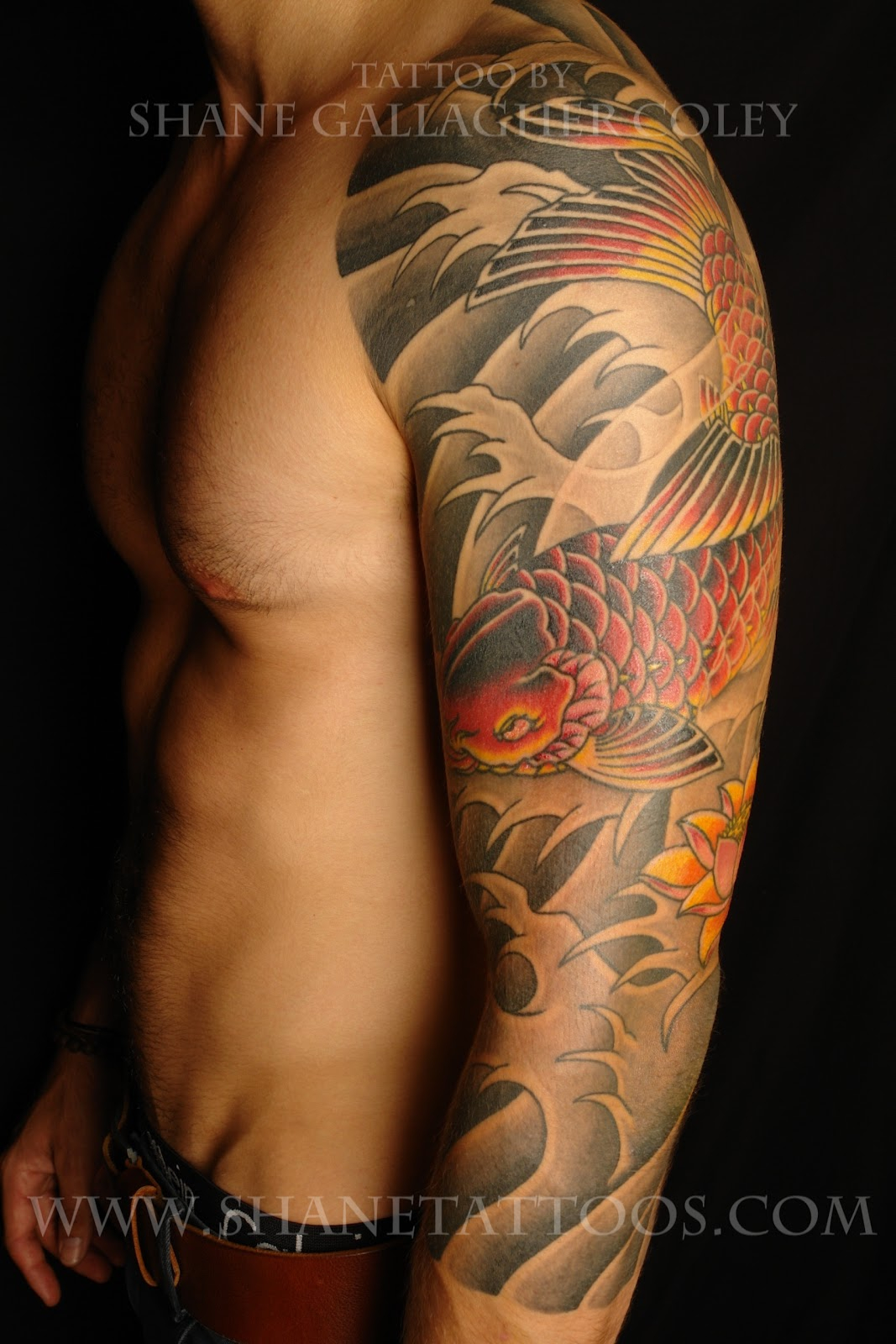 Shane Tattoos Japanese Koi 34 Sleeve Tattoo On Shaydon intended for size 1067 X 1600