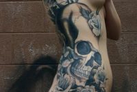 Skull And Rose Full Side Tattoo Tattoo Well8001134 High regarding sizing 800 X 1134