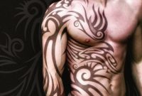 Sleeve And Chest Tribal Tattoo For Men with dimensions 1500 X 1500