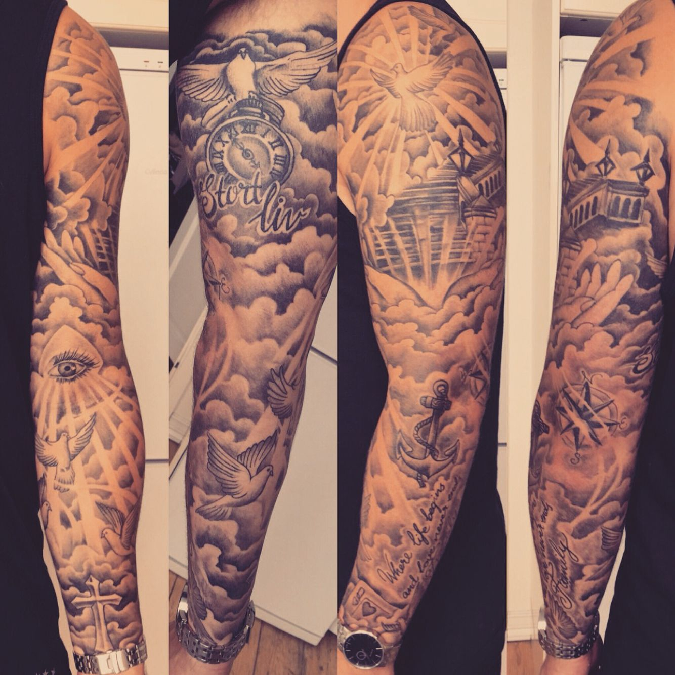 Sleeve Tattoo Stairwaytoheaven Stortliv Family Faith Hope Love within proportions 1334 X 1334