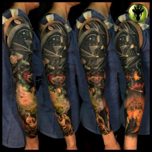 Star Wars Full Sleeve Tattoo Tattoo Toroktattoo Starwars with regard to proportions 3543 X 3543