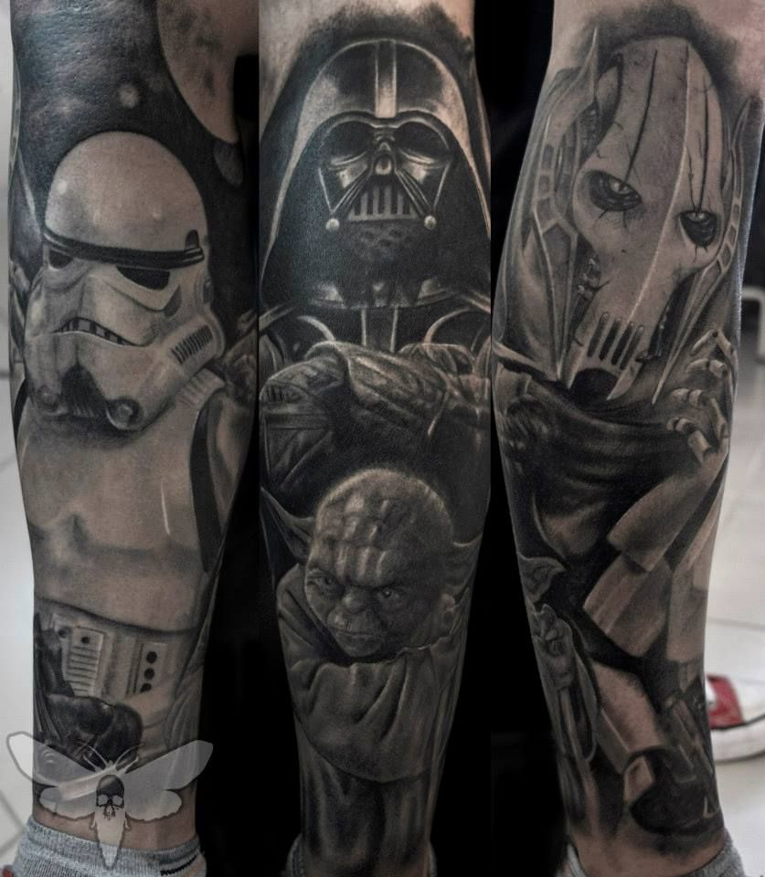 Star Wars Half Leg Sleeve Tattoo Finished And Healed Star Wars pertaining to size 837 X 960