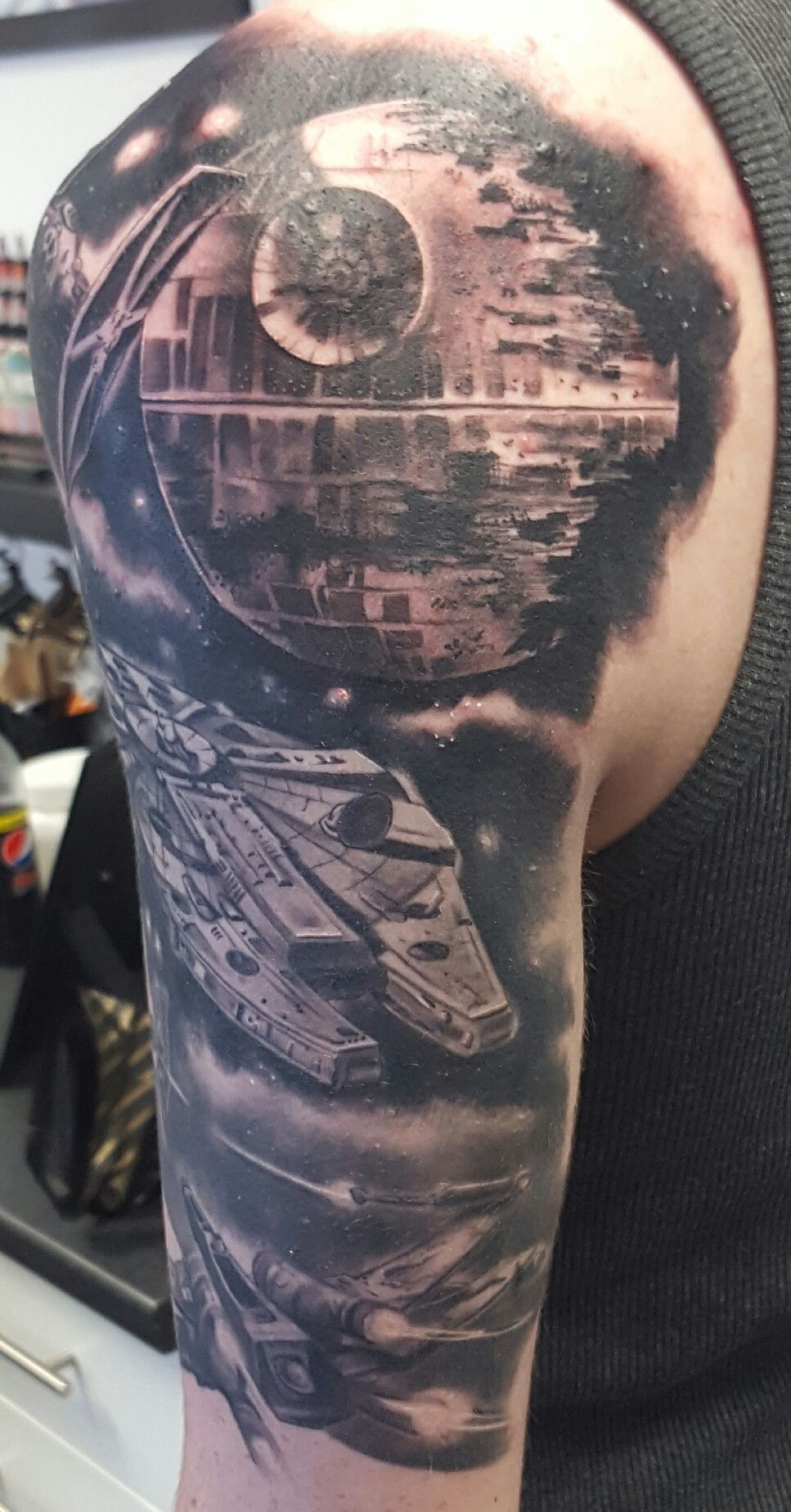 Star Wars Half Sleeve Kane Scribble Ink Loughton Uk Tattoos with size 967 X 1848