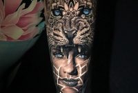 Start Of A Cat Themed Sleeve With A Portrait And A Cat Headdress regarding sizing 1050 X 1065