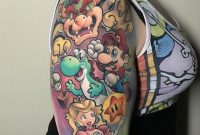 Super Mario Sleeve Tattoo Atbge intended for dimensions 1242 X 1323