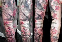 Swallow Musical Tattoo Sleeve Rohanrb On Deviantart in dimensions 897 X 891
