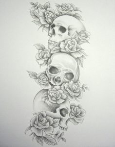 Tag Skull And Rose Sleeve Tattoo Designs Best Tattoo Design inside proportions 900 X 1145