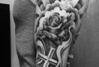 Tattoo Full Sleeve Rose Doves Praying Hands Religious Sleeve regarding proportions 766 X 1334