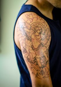 Tattoo Half Sleeve St Michael Arch Angel Tattoo Angel Tatoo within sizing 3456 X 4925