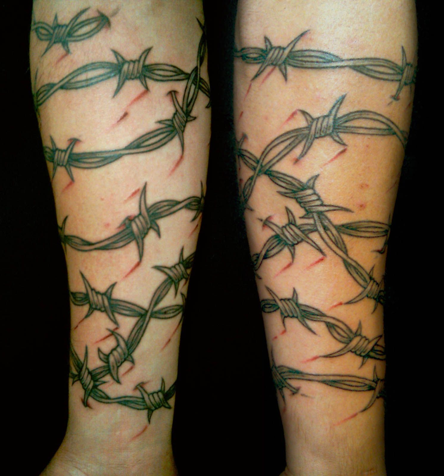 Tattoo Portfolio Black Grey And Red Barbed Wire Sleeve Barbed Wire in dimensions 1491 X 1600