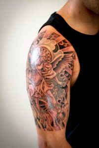 Tattoos Halfsleeve Tattoo Black And Gray Tattoo St Michael Arch with dimensions 3456 X 5184