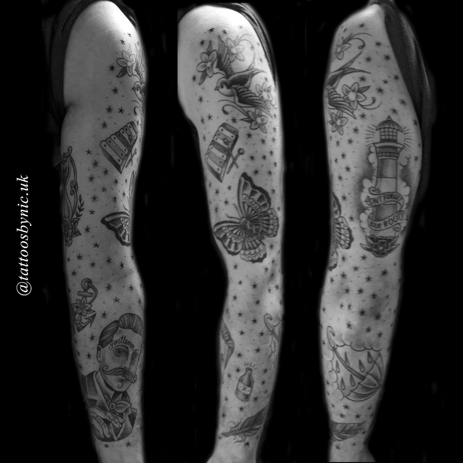 Tattoos Nic Nicola Hanley Carter Old School Black And Grey Sleeve inside size 1600 X 1600