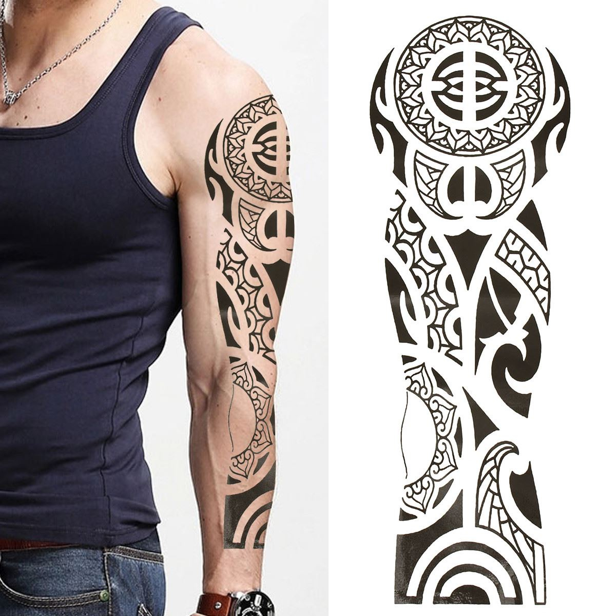 Temporary Tattoos Sticker Large Full Arm Sleeve Waterproof 3d Makeup intended for measurements 1200 X 1200