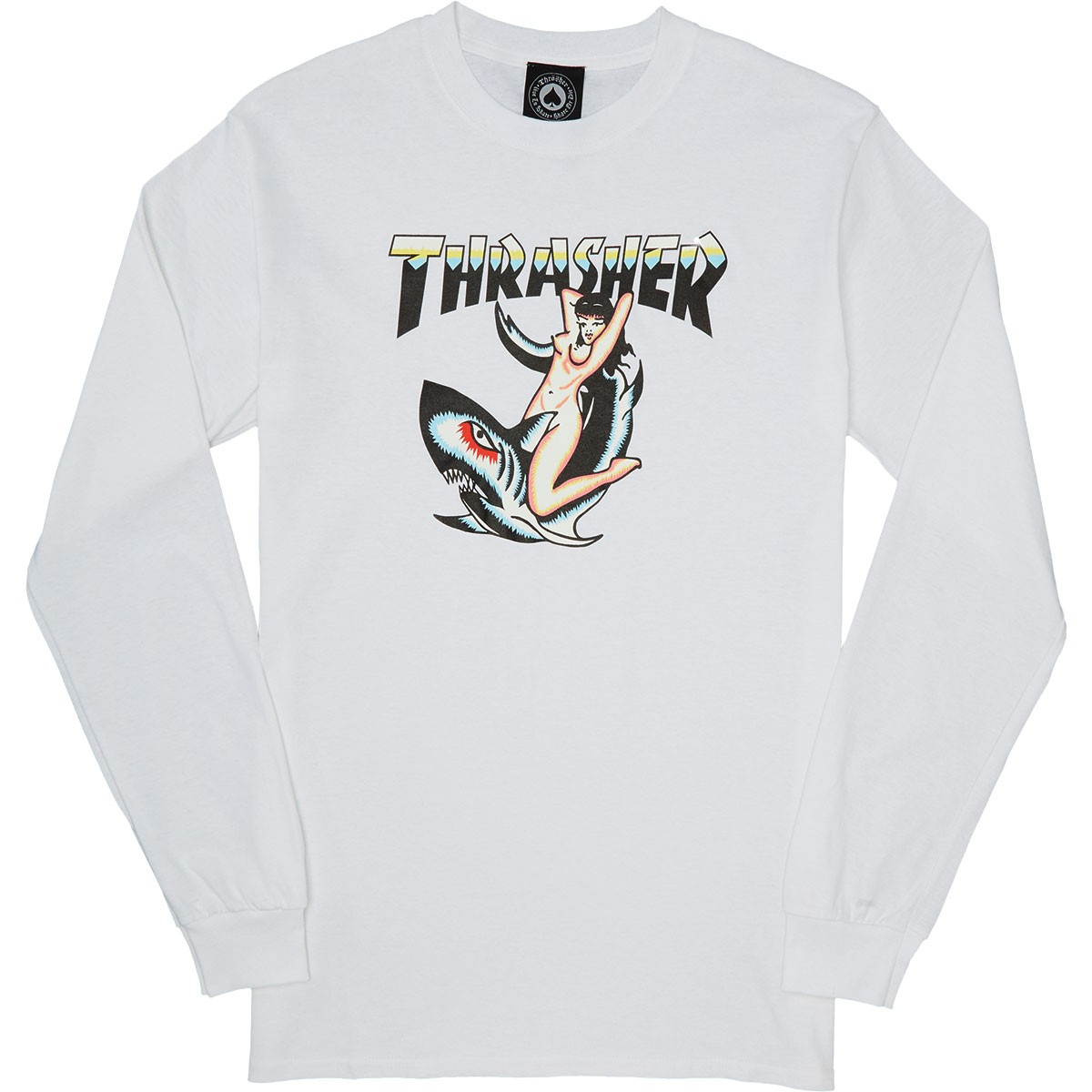 Thrasher Tattoo Longsleeve T Shirt White in proportions 1200 X 1200