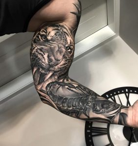 Tiger Scorpion Mens Bg Sleeve Best Tattoo Design Ideas with size 1060 X 1127