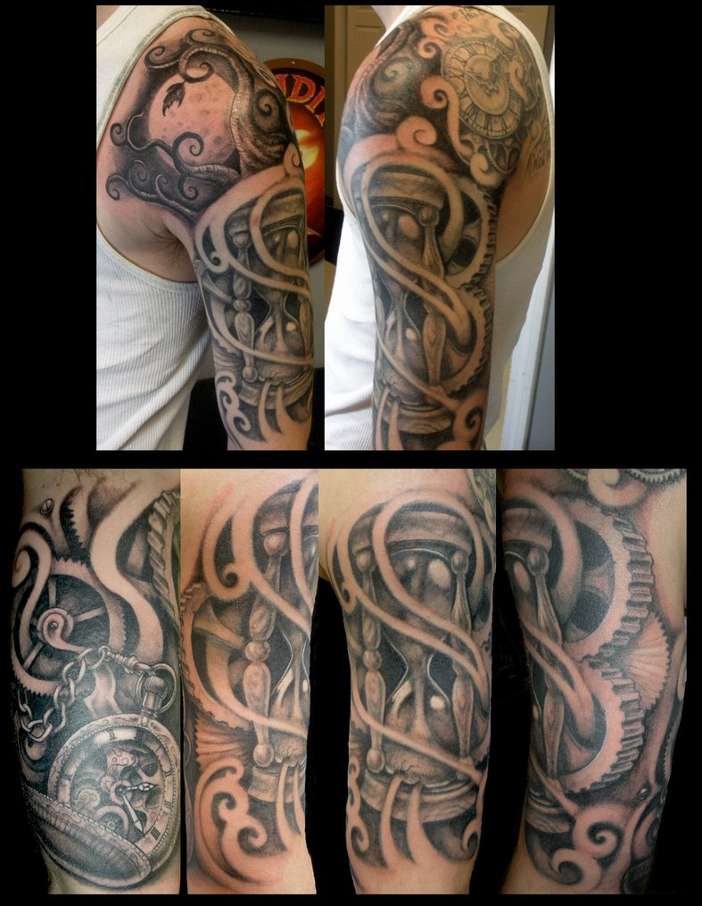 Time Half Sleeve Jwheelwrighttattoos On Deviantart throughout size 787 X 1015