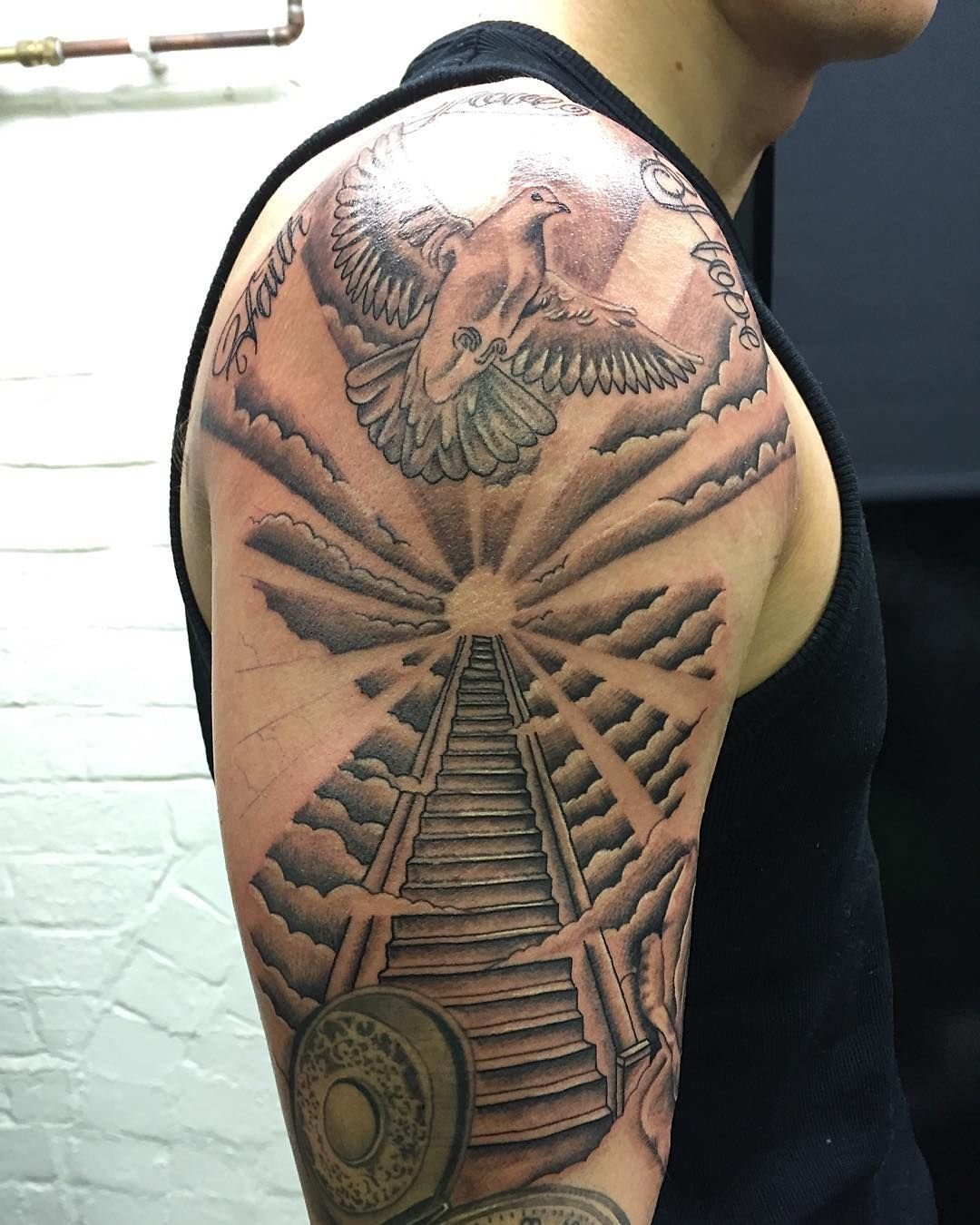 To Heaven Tattoo Sleeve Stairway To Heaven Tattoo Venice Tattoo in dimensions 1080 X 1350