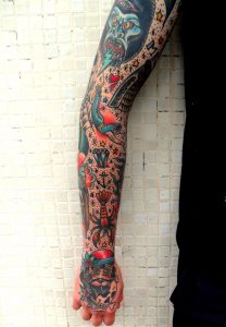 Traditional Tattoo Sleeve Tie It All Together Later With Stars in measurements 1280 X 1850