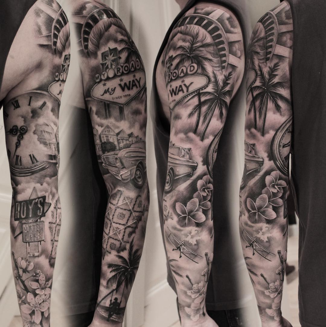 Travel Themed Sleeve Me Anja Ferencic At Forever Yours Tattoo in measurements 1080 X 1085