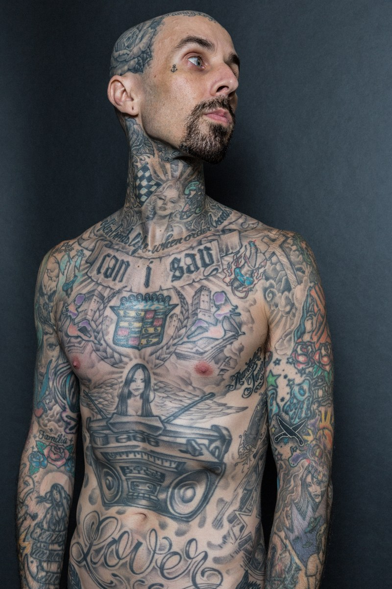 Travis Barker Talks Tattoos And Pain Gq inside sizing 800 X 1200