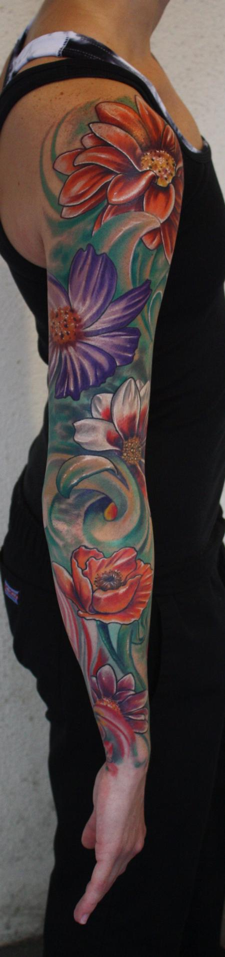 Ty Mcewen Color Flower Tattoo Sleevewow Not A Huge Fan Of with size 450 X 1907