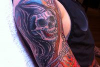 Tyson Arndt Grim Reaper Sleeve Tattoo throughout sizing 1936 X 2592