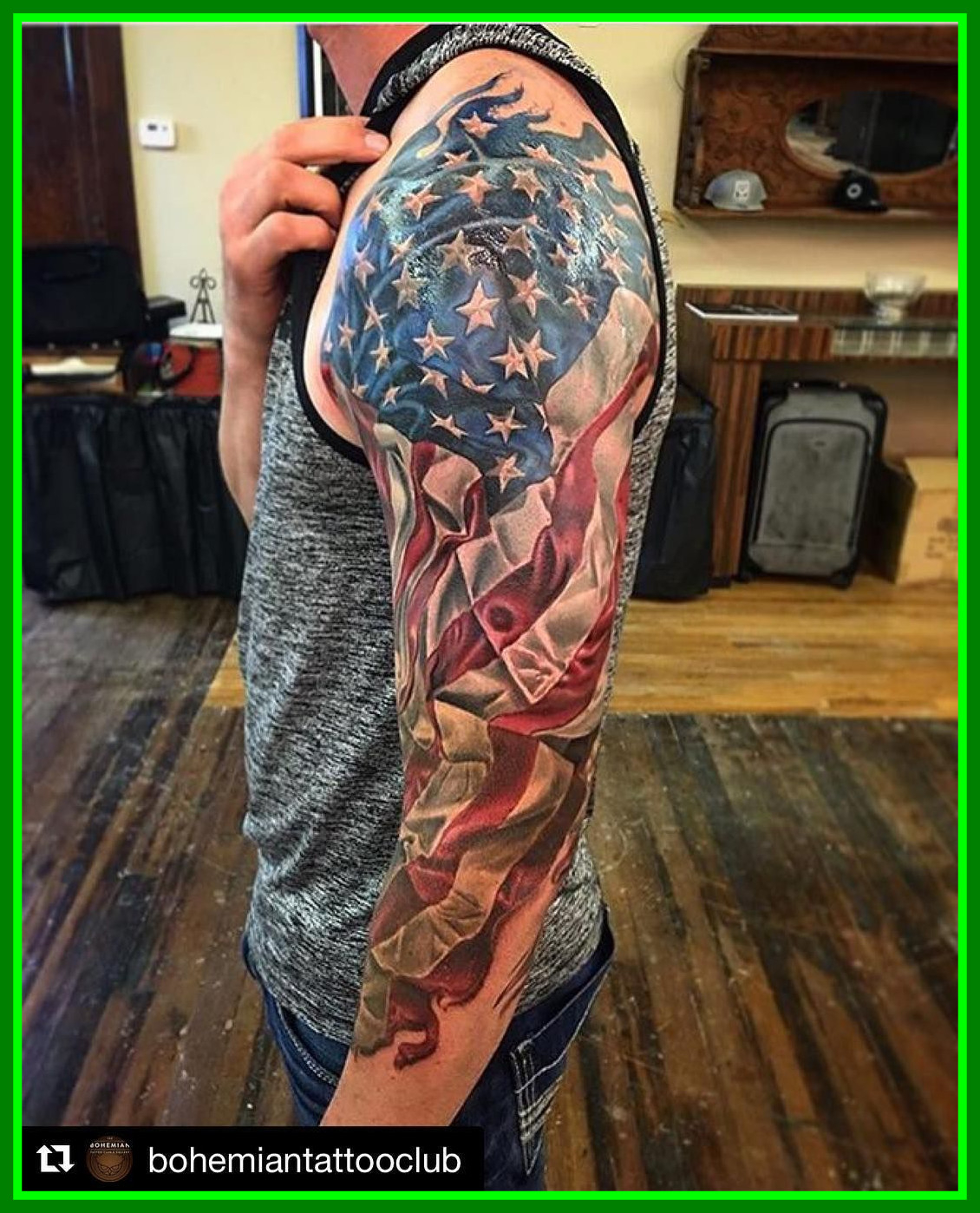 Unbelievable Repost Bohemiantattooclub With Repostapp American Flag pertaining to proportions 1130 X 1398