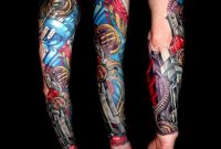 Unique Colorful Biomechanical Sleeve Tattoo Design Tattooshunt for sizing 1280 X 1024