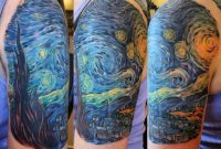 Vincent Van Goghs Starry Night Tattoo Full Color Completed Tonight inside dimensions 1136 X 1136