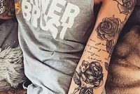Vintage Realistic Rose Full Arm Sleeve Tattoo Ideas For Women regarding size 1000 X 1699