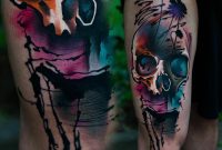 Watercolor Skull Sleeve Tattoo These Sunning Watercolor Sleeve with regard to sizing 1080 X 1080