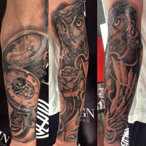 Wip Sleeve Time Flies Fernie Andrade Of Skin Design Tattoo In pertaining to measurements 2400 X 2400