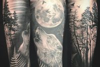 Wolf In The Forest Half Sleeve Tattoo Wolf Forest Tattoos for proportions 1080 X 1080
