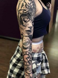 Womens Black And Grey Tattoo Sleeve Andres Ortega Ink intended for size 800 X 1079