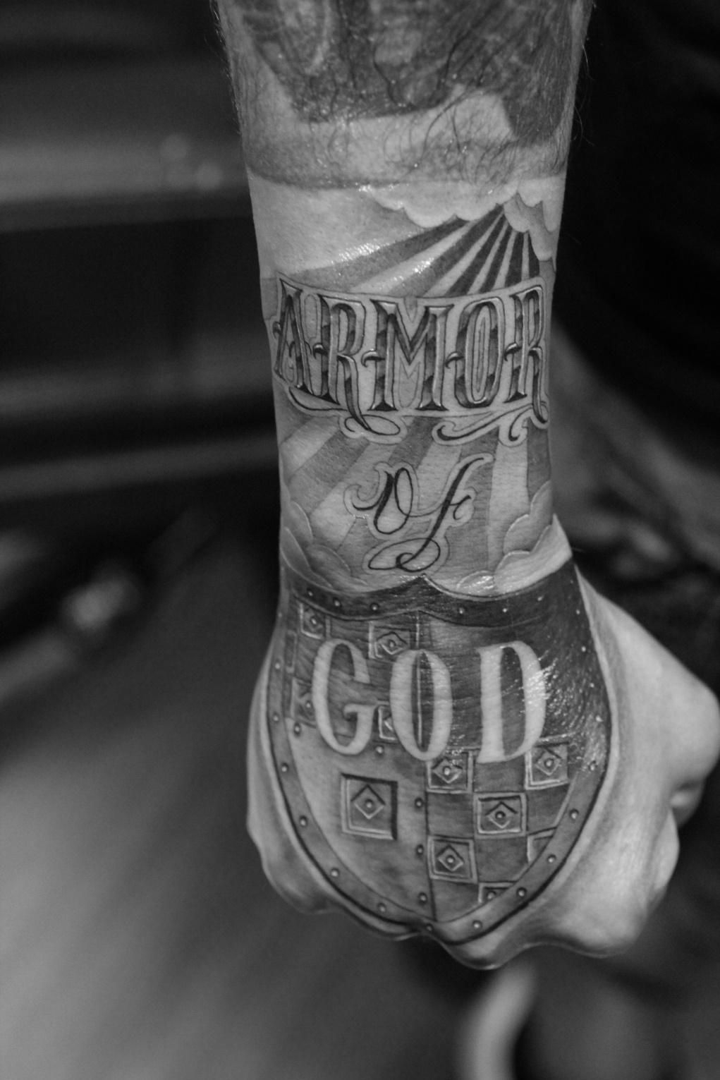 Wonderful Armor Of God Tattoo On Sleeve Christian Biker Stuff intended for proportions 1021 X 1531