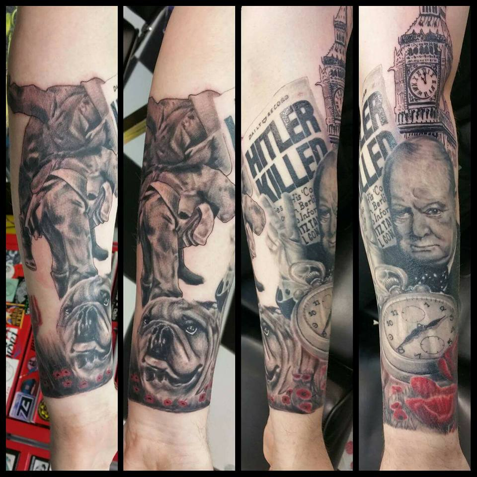 World War 2 Sleeve Tattoo Underground Tattoo Piercing Studio regarding sizing 960 X 960