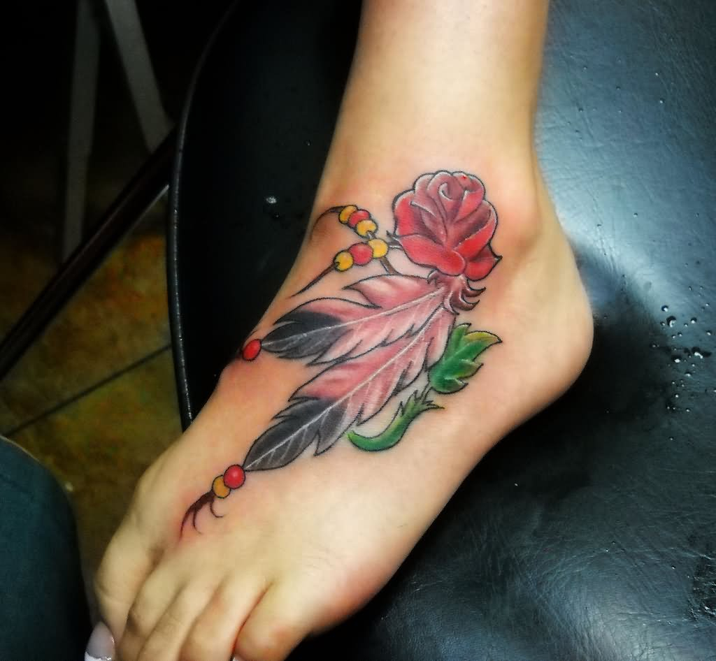 26 Awesome Feather Ankle Tattoos regarding sizing 1024 X 946