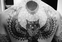 40 Owl Back Tattoo Designs For Men Cool Bird Ink Ideas with proportions 599 X 599